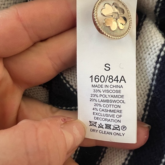 Kate‎ Spade | Sailboat Striped Crewneck Sweater Navy White Sz S Nautical - Picture 5 of 9